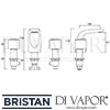 Bristan Bright 3 Hole Basin Mixer Clicker Waste Tap Dimensions